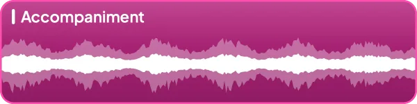 Accompaniment layer: the waveform of the rest of the audio, in magenta.