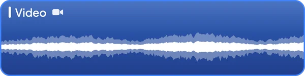 Capa Video: la forma de onda del audio original del video, en azul.